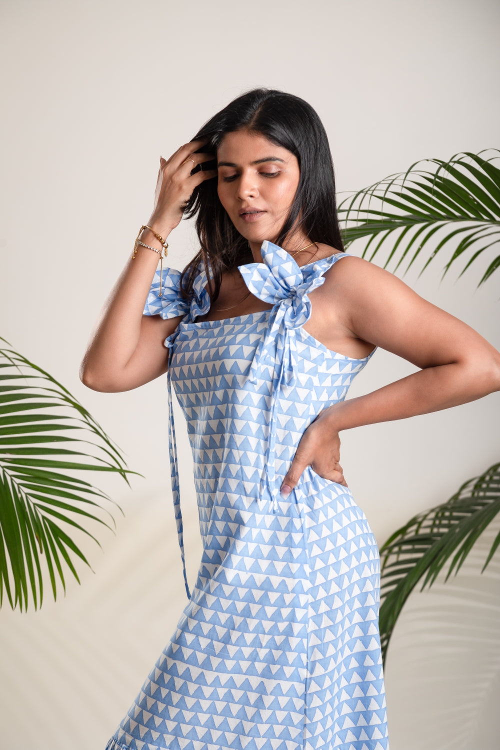 Blue Carnival Flower Dress