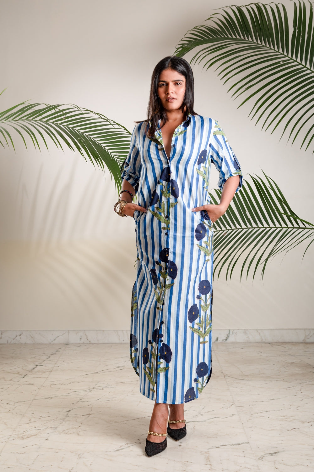 Navy Marina Shirt Dress