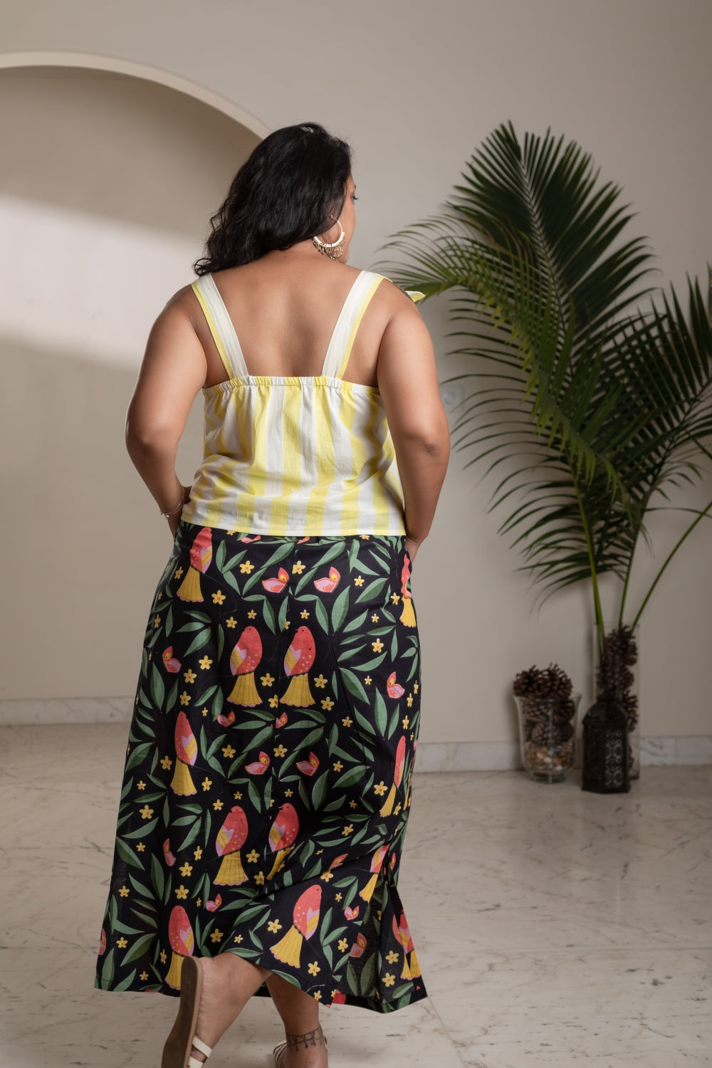Tropical Fruit Print Two-Piece Outfit