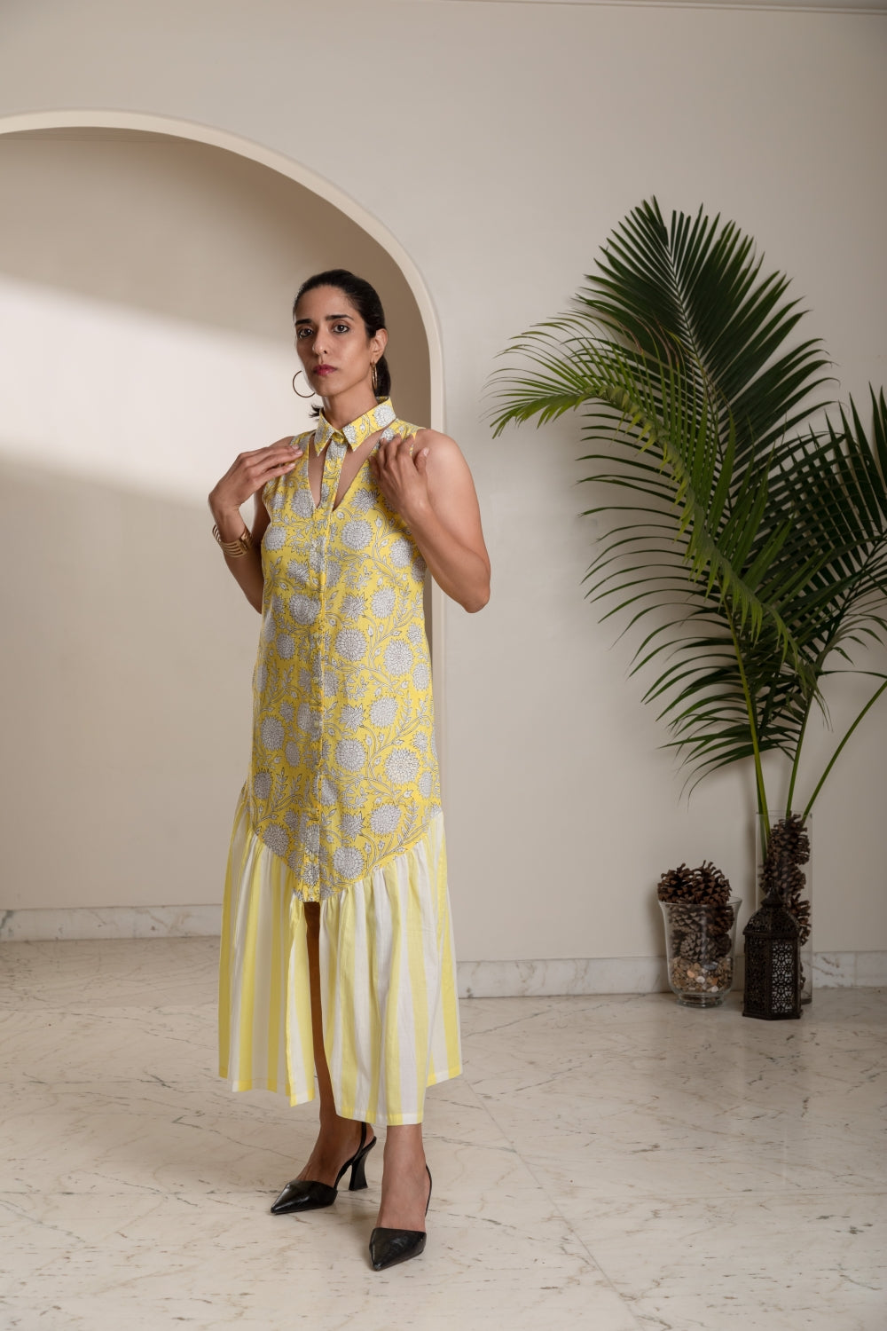 Sunshine Print Sleeveless Dress