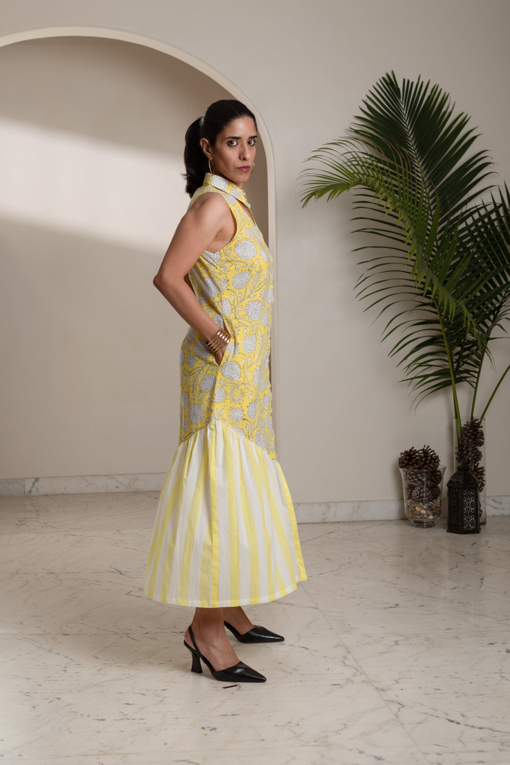 Sunshine Print Sleeveless Dress