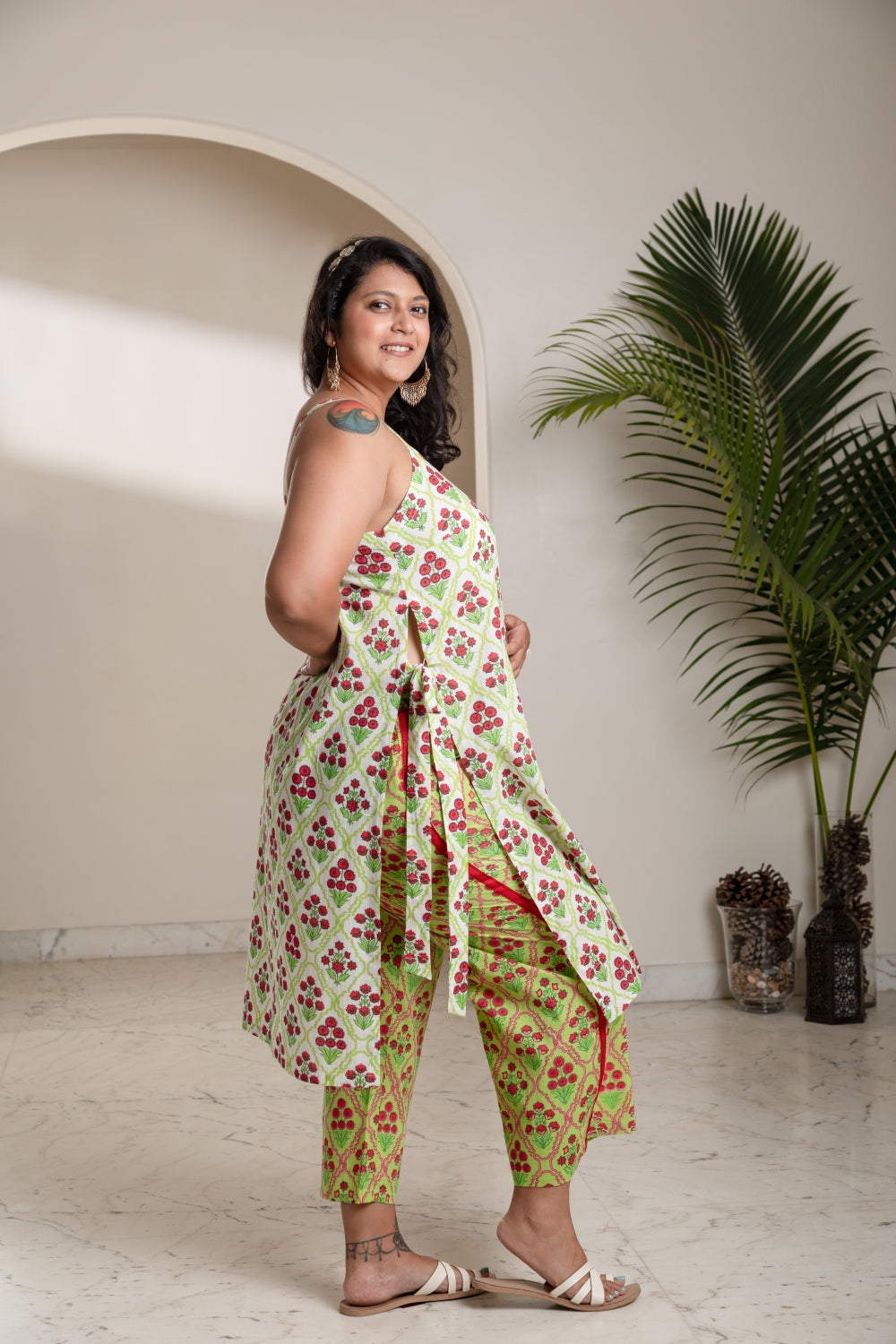 Floral Print Two-Piece Camisole & Palazzo Set