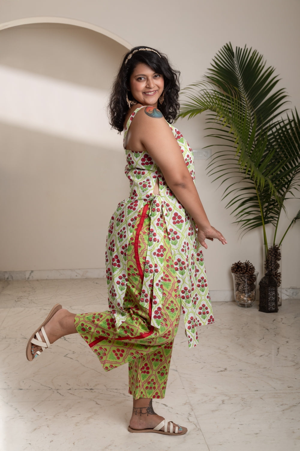 Floral Print Two-Piece Camisole & Palazzo Set