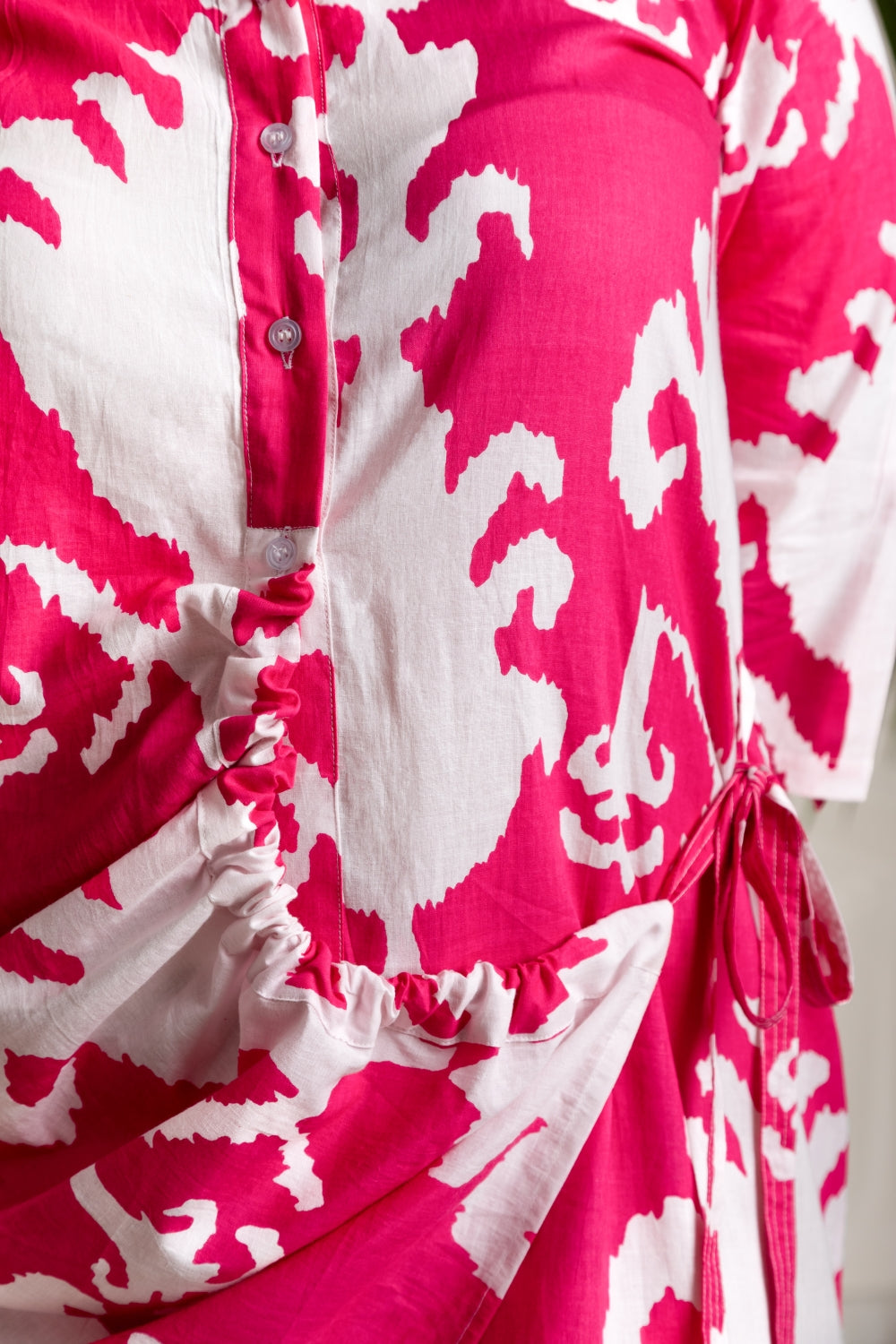 Magenta Mirage Shirt Dress