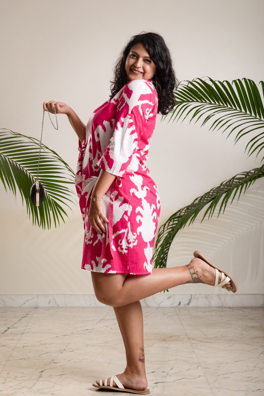 Magenta Mirage Shirt Dress