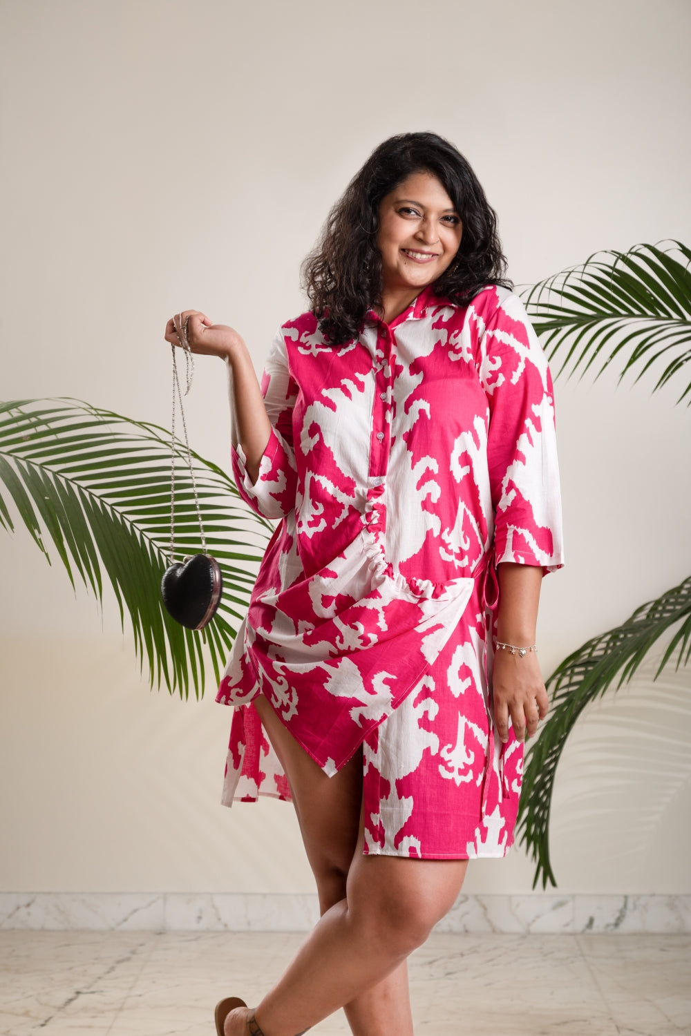 Magenta Mirage Shirt Dress