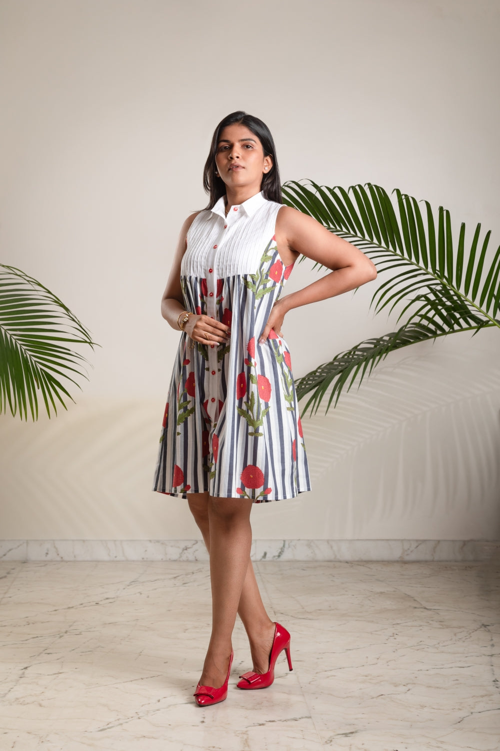 Black Stripe Tux Dress