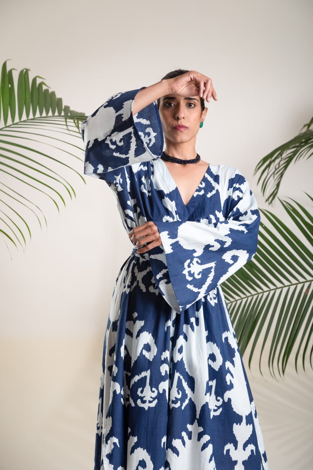 Indigo Breeze Kimono Dress