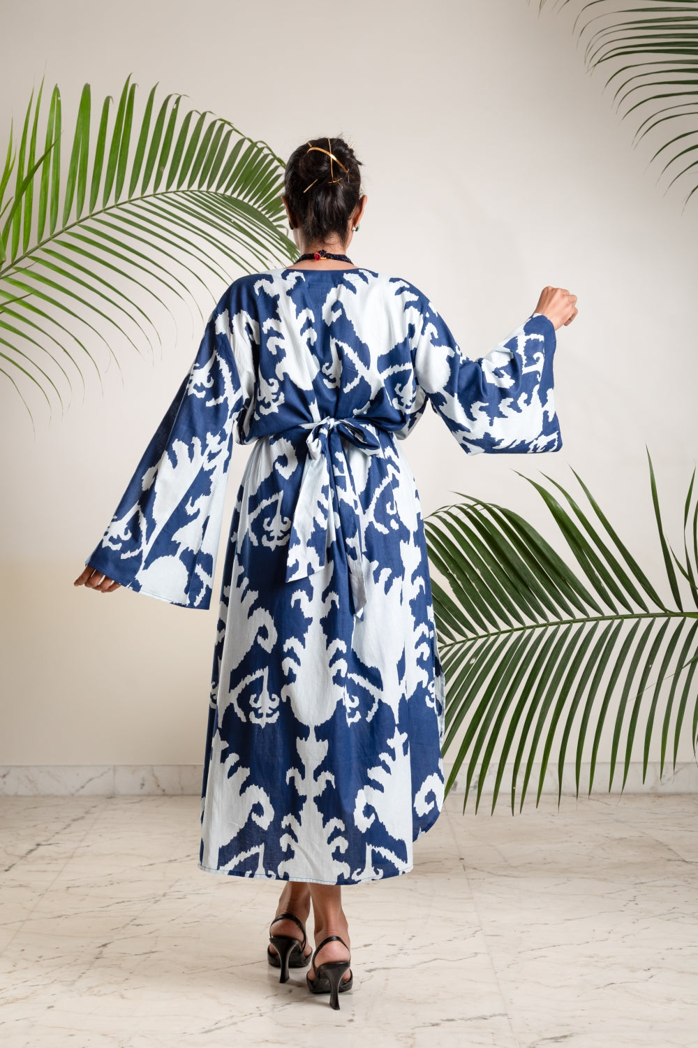 Indigo Breeze Kimono Dress